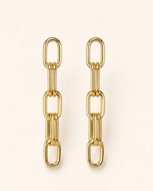 Aretes Eslabon dorado