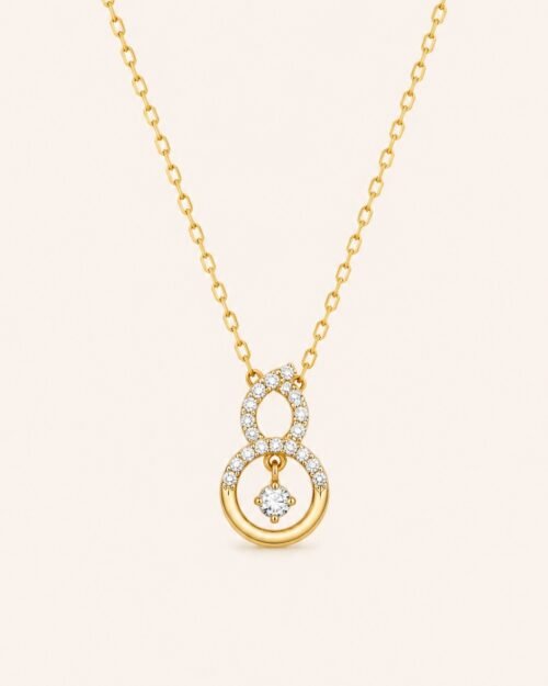 Cadena zircon colgante central