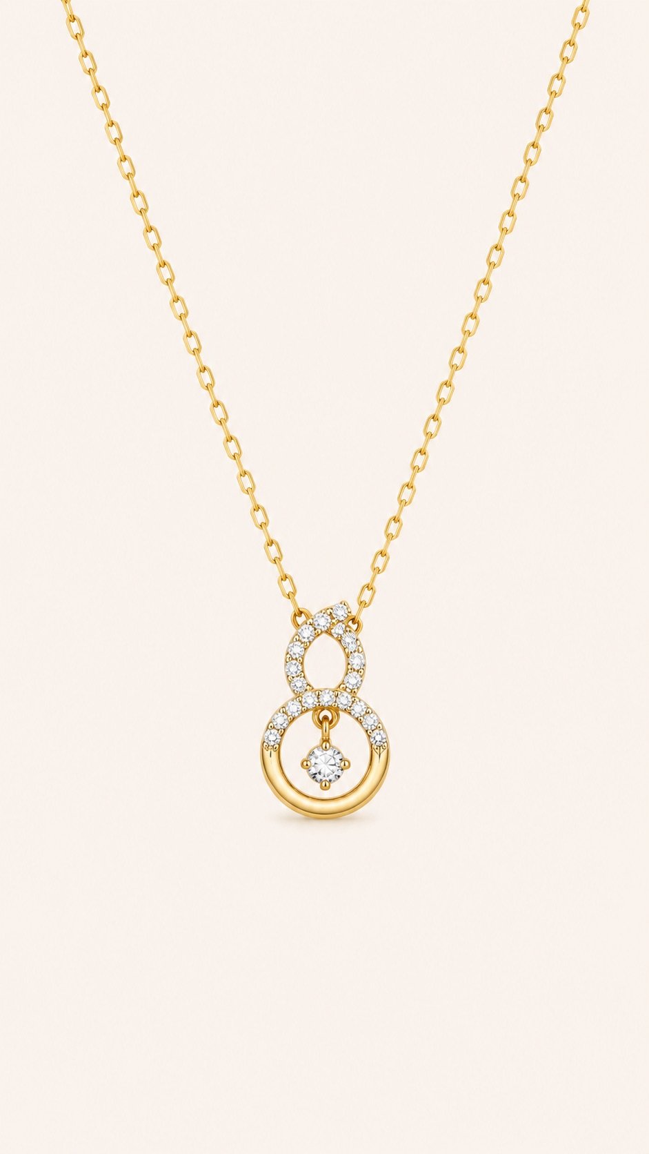 Cadena zircon colgante central