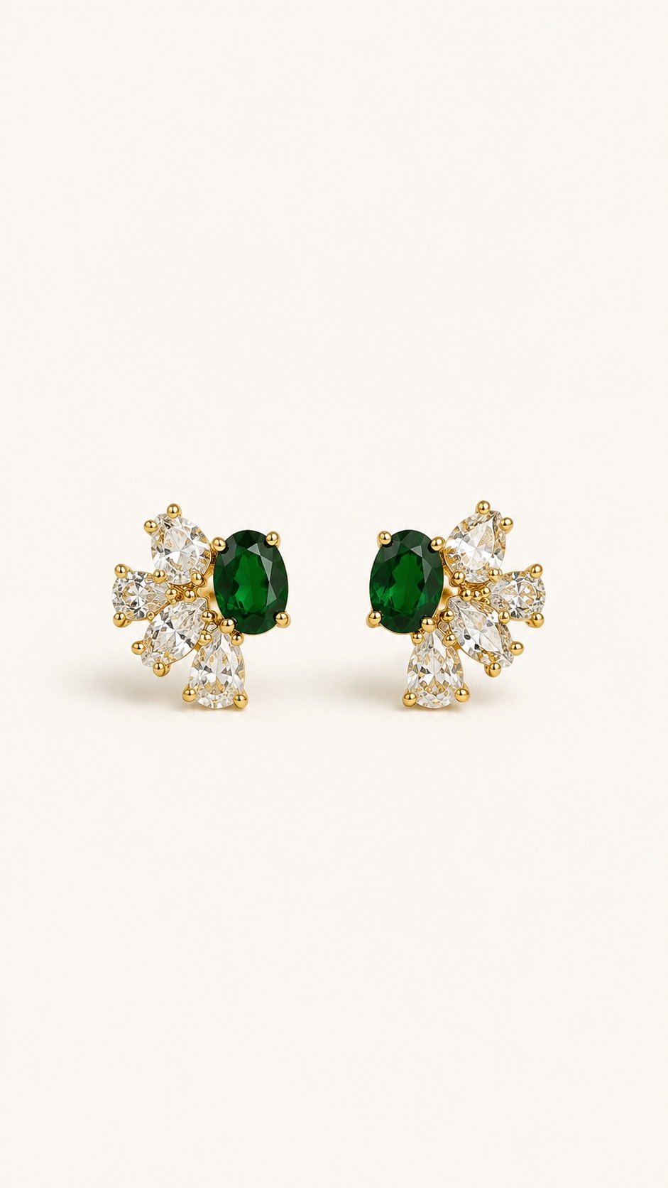 Aretes con zircon verde