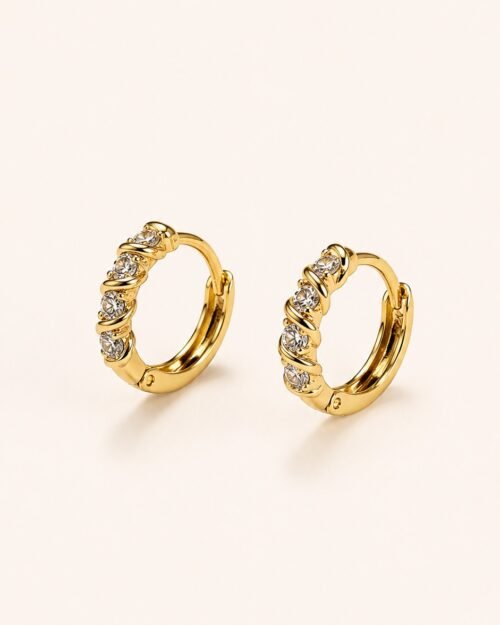 Mini Hoop con zircon entrelazado