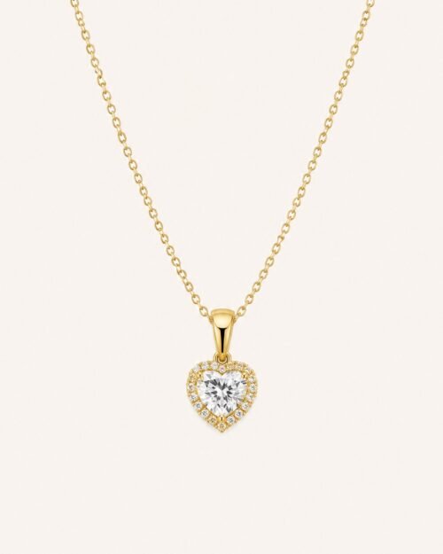 Cadena en forma de corazon con zircon