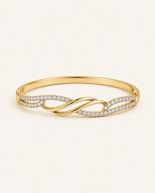 Brazalete brasileño zircon entrelazado