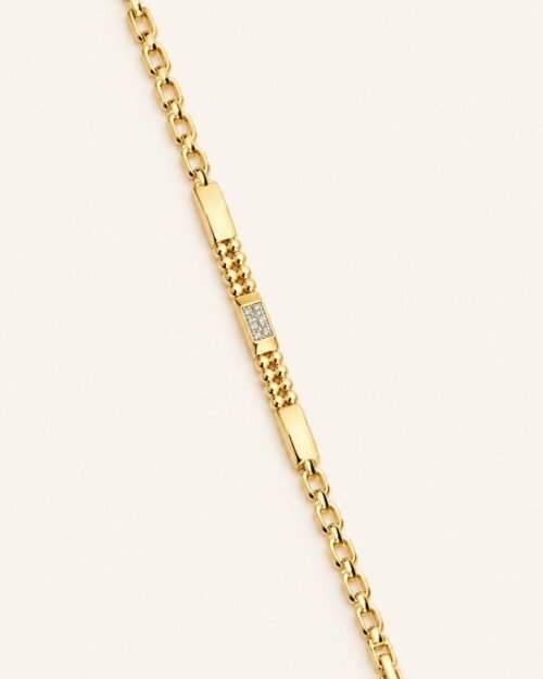 Pulsera de eslabones con balines y cristales