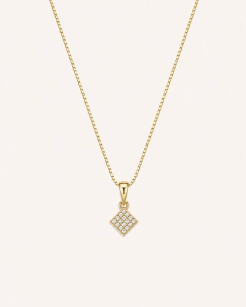 Cadena en forma de rombo con zircon