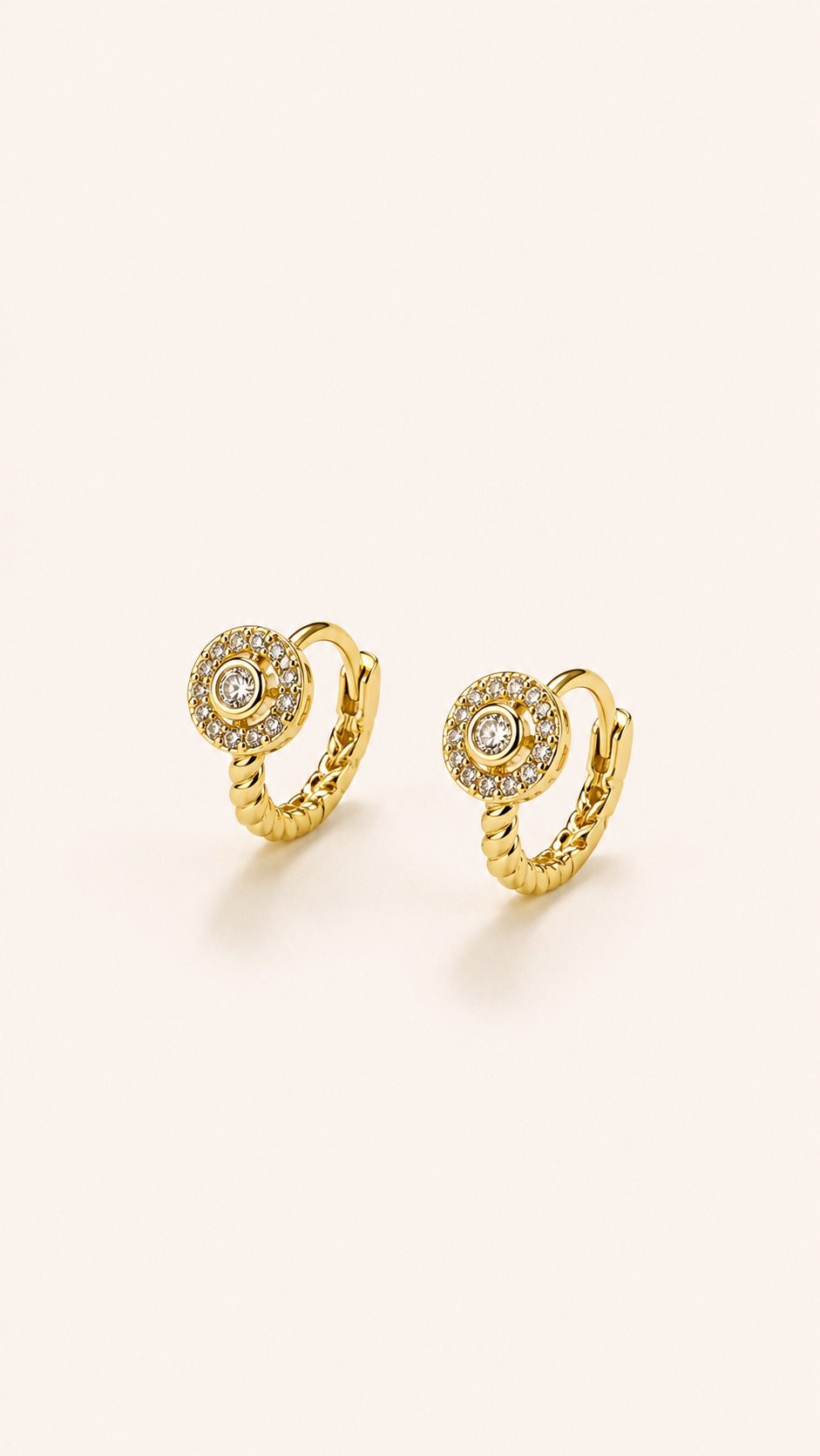 Mini Hoop con halo de zircon