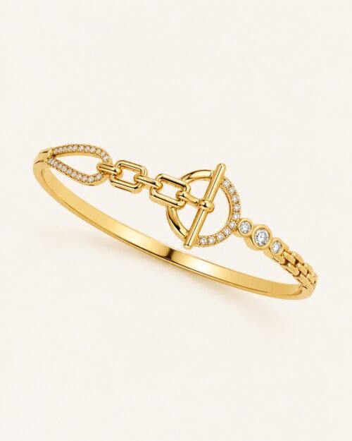 Brazalete brasileño con zircon y eslabones