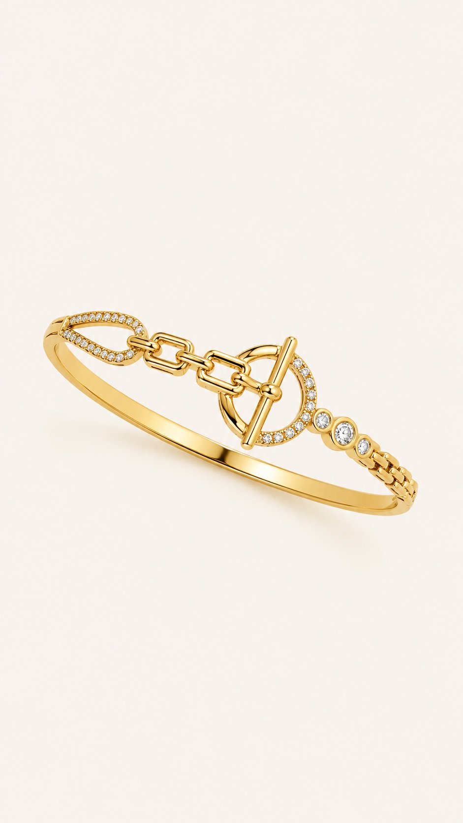 Brazalete brasileño con zircon y eslabones