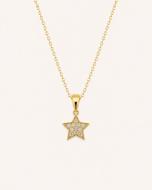 Cadena en forma de estrella con zircon