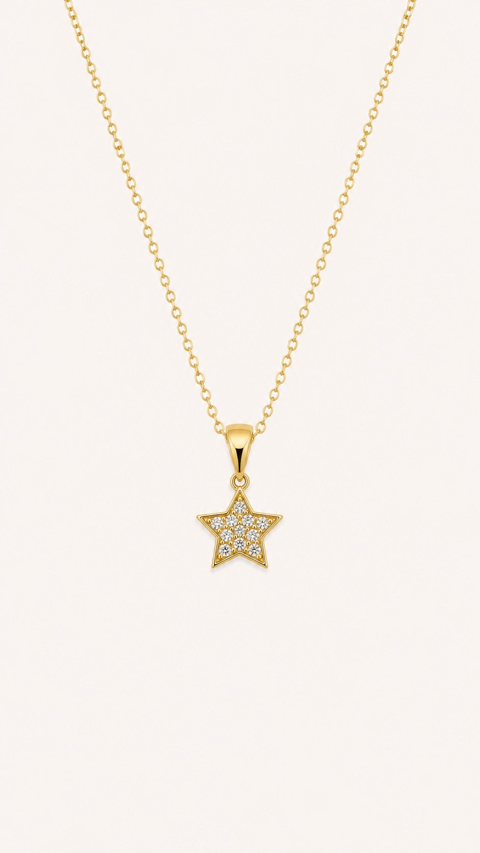 Cadena en forma de estrella con zircon