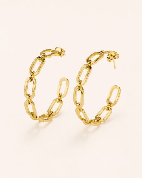 Hoops de eslabones dorados