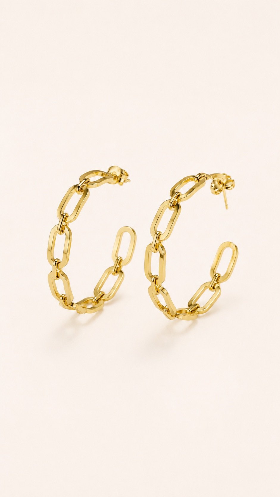 Hoops de eslabones dorados